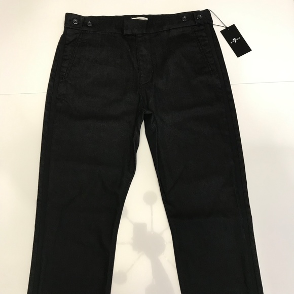 NWT 7 For All Mankind Grosgrain Stripe Slim Trouser Jean Size 34 - Picture 10 of 16